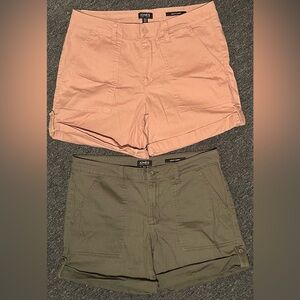 Pink & Olive Green JONES New York size 12 “Utility Short” Shorts